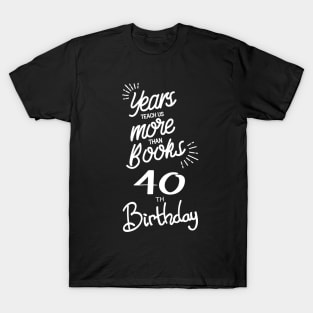 40th birthday gift ideas for men & women T-Shirt